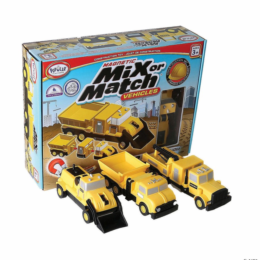 Early Learning * | Mw Popular Playthings Magnetic Mix Or Match Construction Vehicles