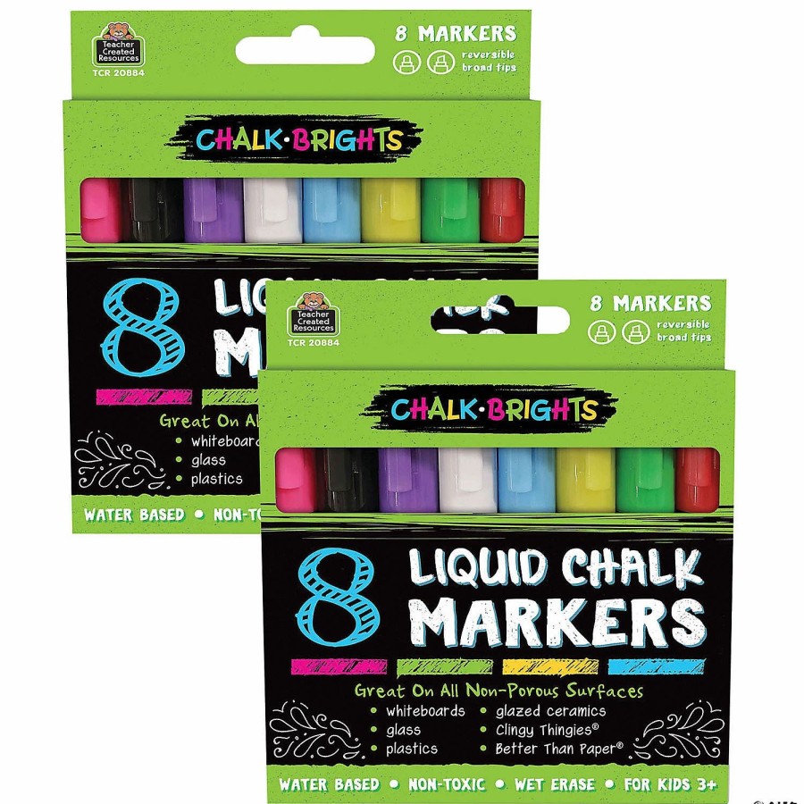 Creative Activities * | Mw Teacher Created Resources Chalk Brights Liquid Chalk Markers, 8 Per Pack, 2 Packs