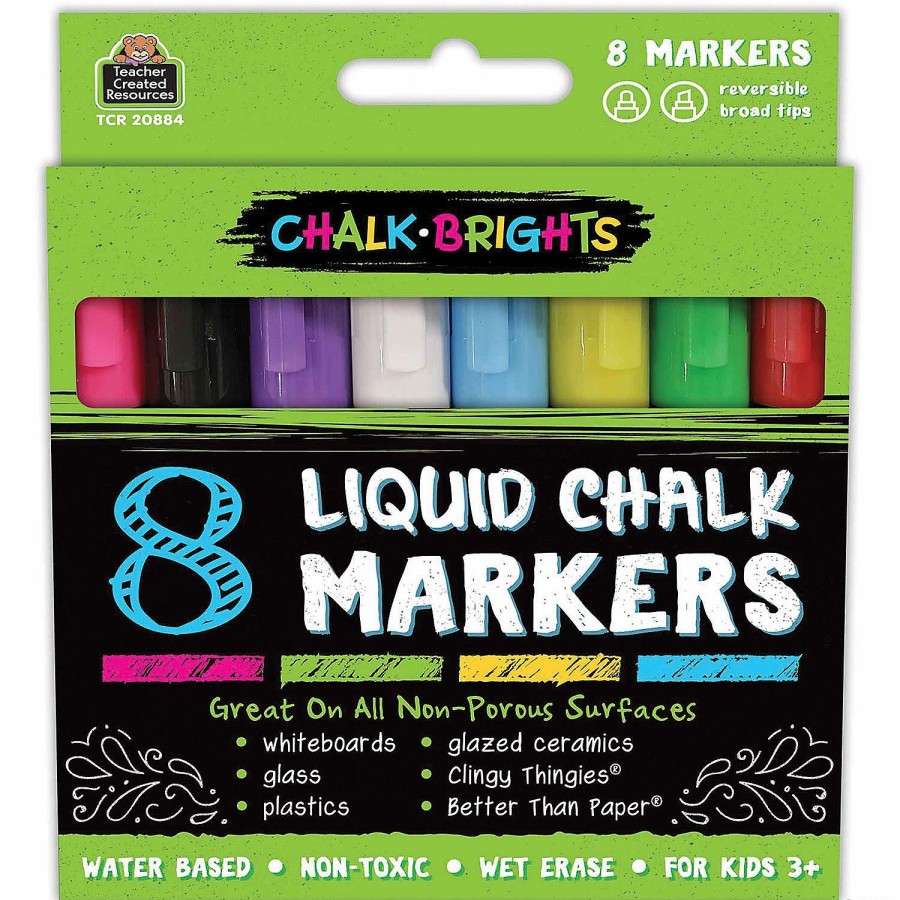 Creative Activities * | Mw Teacher Created Resources Chalk Brights Liquid Chalk Markers, 8 Per Pack, 2 Packs