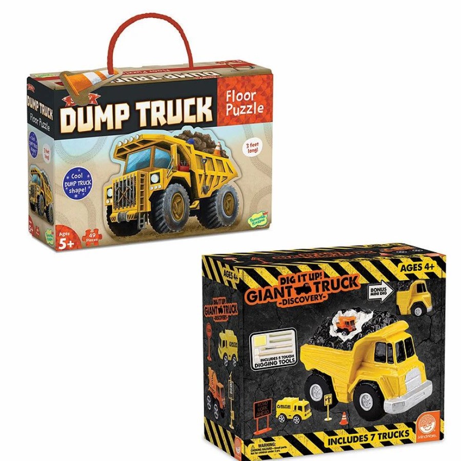 Early Learning * | Mw Dump Truck Floor Puzzle & Dig It Up! Discovery With Free Gift