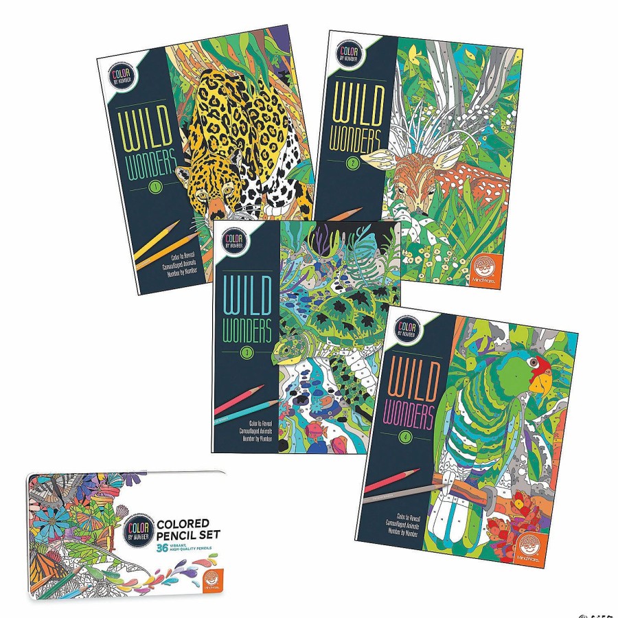 Creative Activities * | Mw Wild Wonders Color By Number Book Set With 36 Colored Pencils