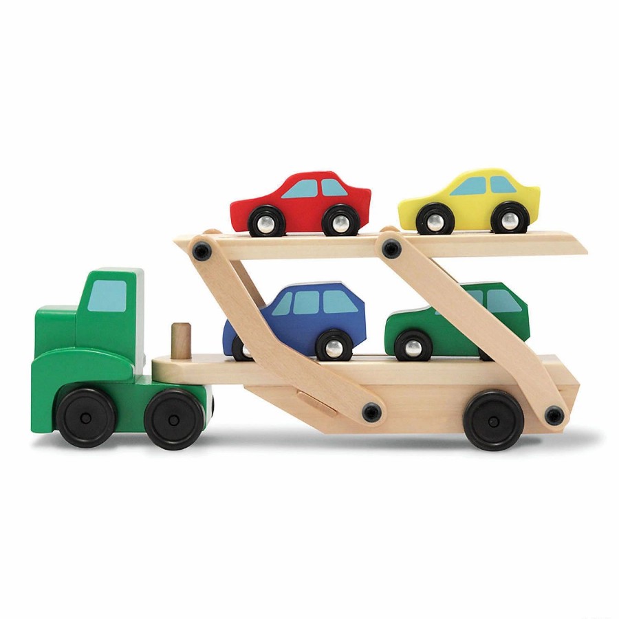 Early Learning * | Mw Melissa & Doug Car Carrier Truck & Cars Wooden Toy Set