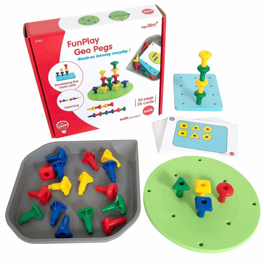 Early Learning * | Mw Learning Advantage: Funplay Geo Pegs Homeschool Kit For Toddlers, 52 Pieces