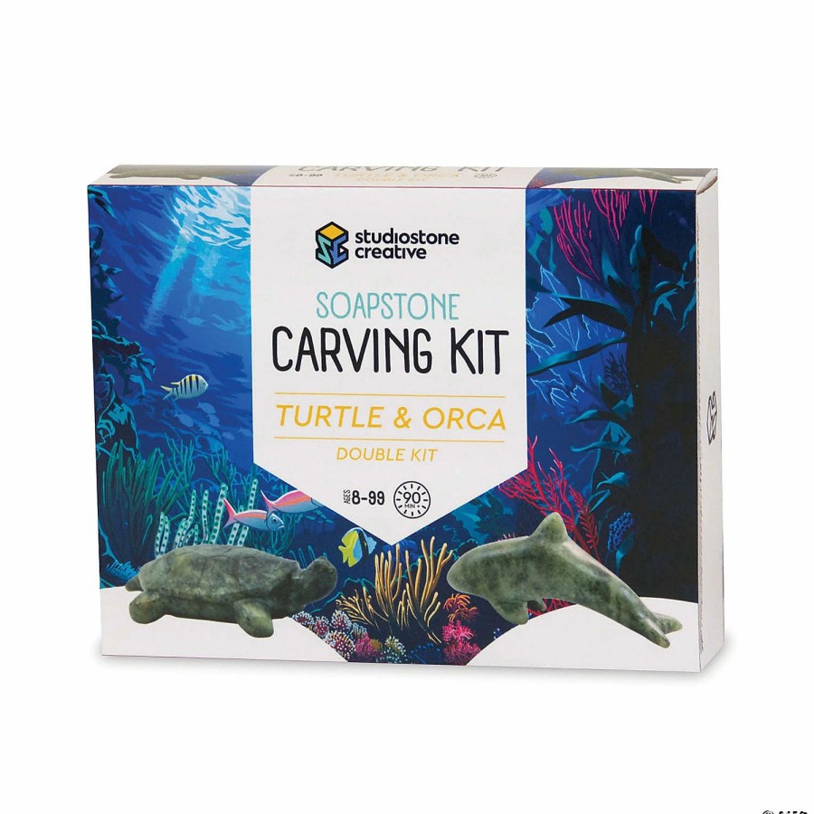 Creative Activities * | Mw Soapstone Carving Kits: Turtle & Orca