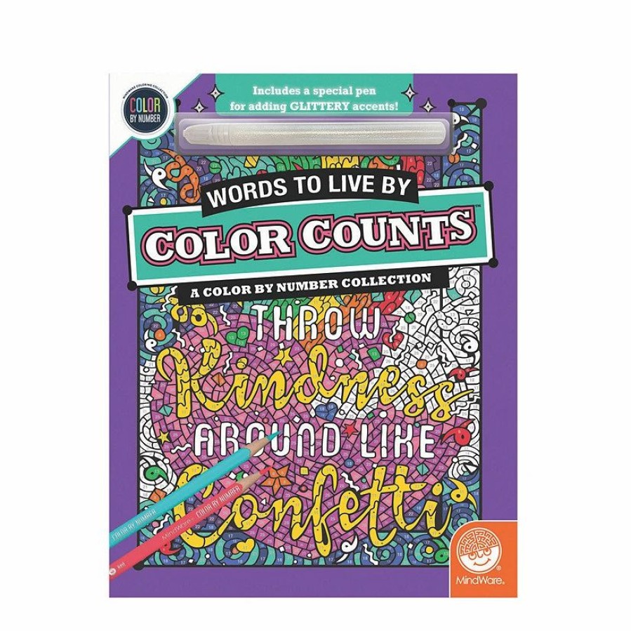 Creative Activities * | Mw Color By Number Color Counts: Glitter Words To Live By