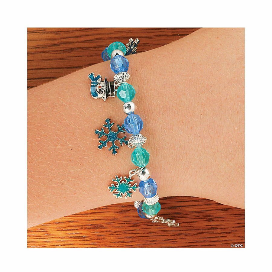 Creative Activities * | Mw Beaded Snowman Charm Bracelet Craft Kit