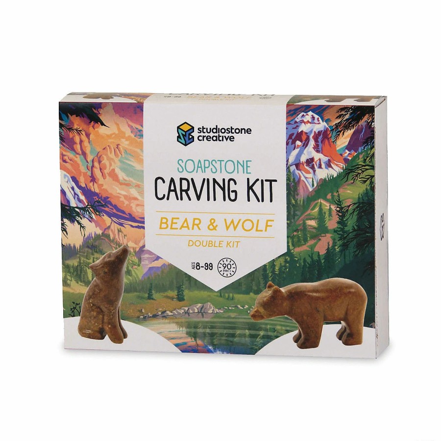 Creative Activities * | Mw Soapstone Carving Kits: Bear & Wolf