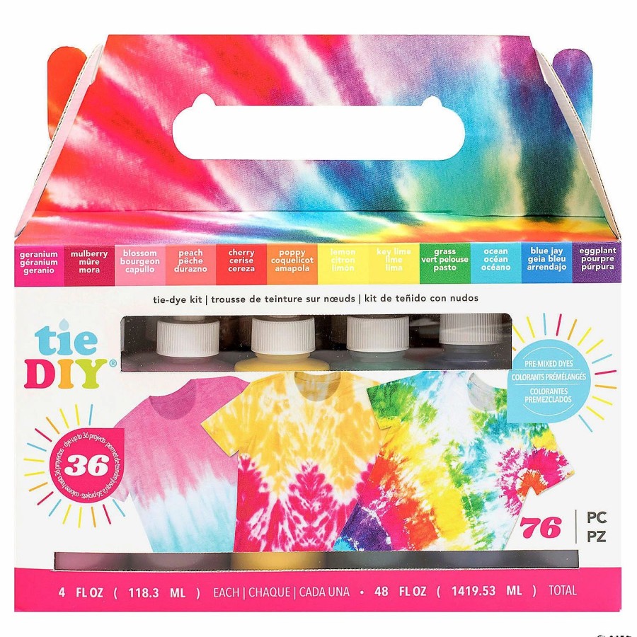 Creative Activities * | Mw American Crafts Tie Dye Diy Kit Vivid 76Pc