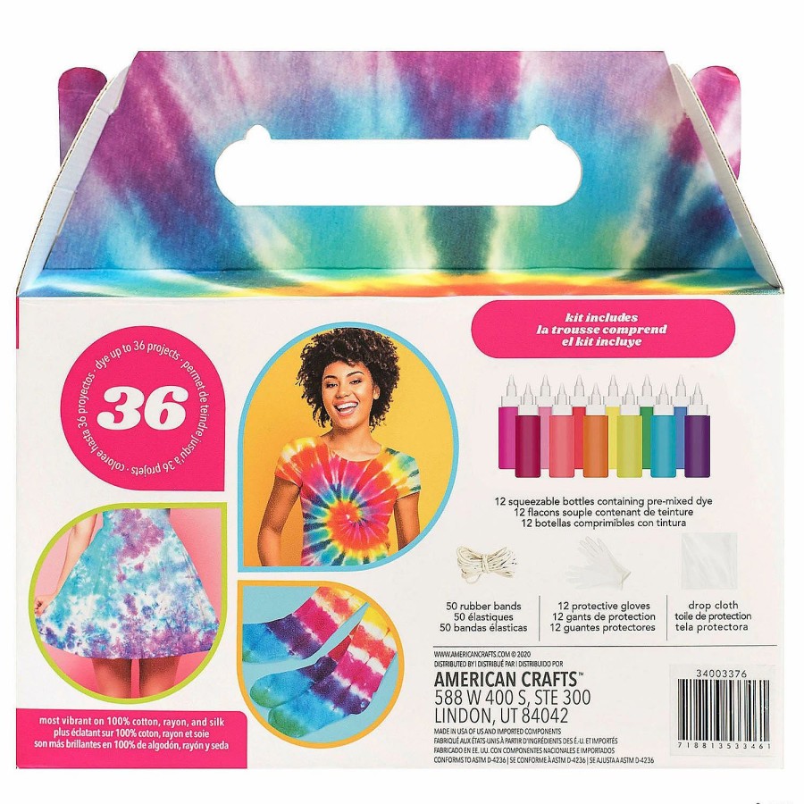 Creative Activities * | Mw American Crafts Tie Dye Diy Kit Vivid 76Pc