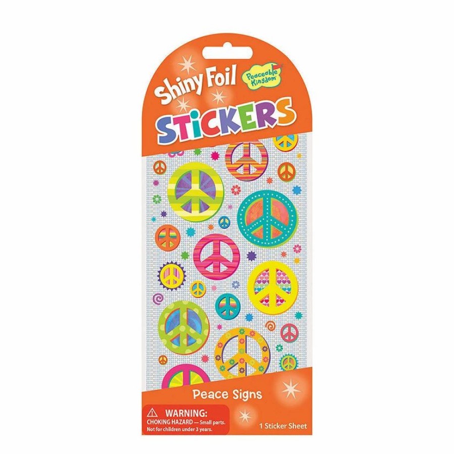 Creative Activities * | Mw Peace Signs Shiny Foil Stickers: Pack Of 12