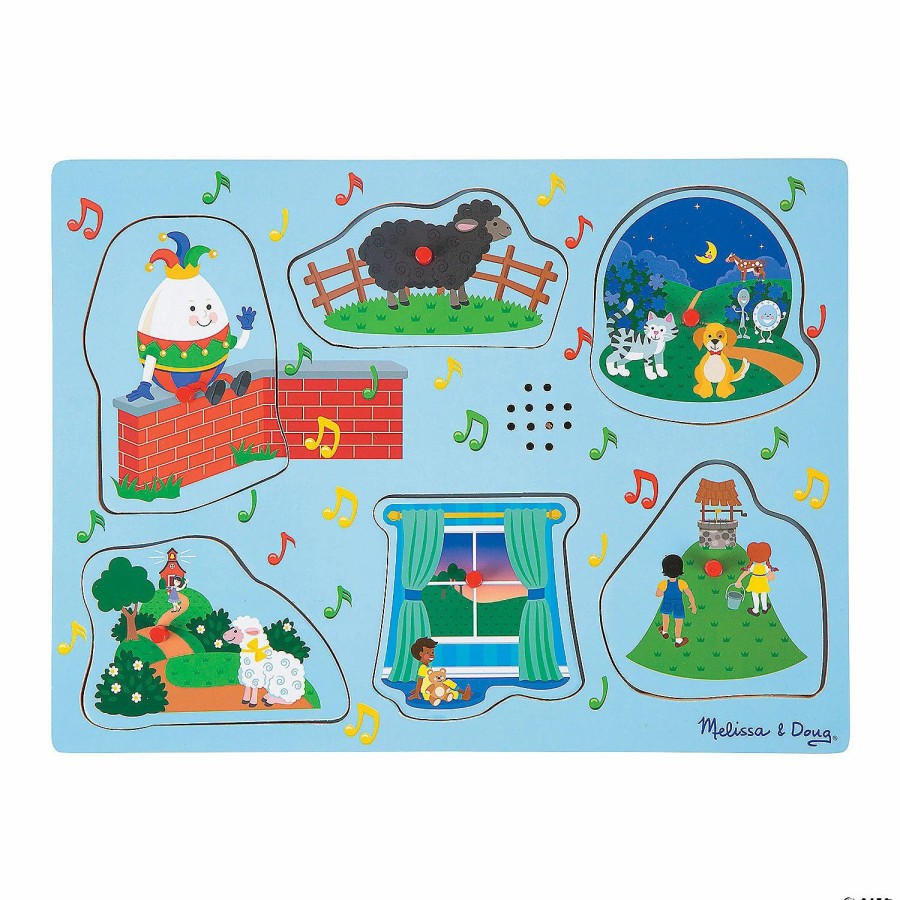 Early Learning * | Mw Melissa & Doug Blue Sing-Along Nursery Rhymes Sound Puzzle