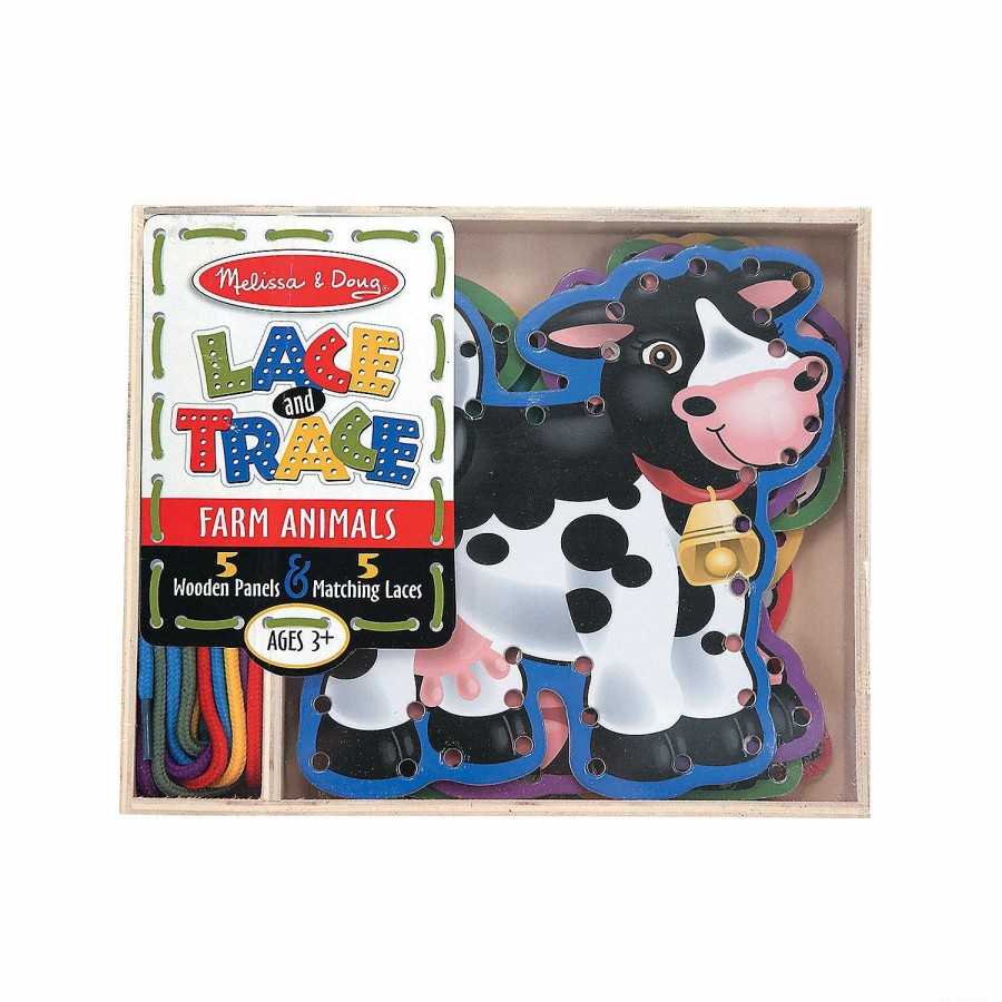 Early Learning * | Mw Melissa & Doug Lace & Trace Farm Animals