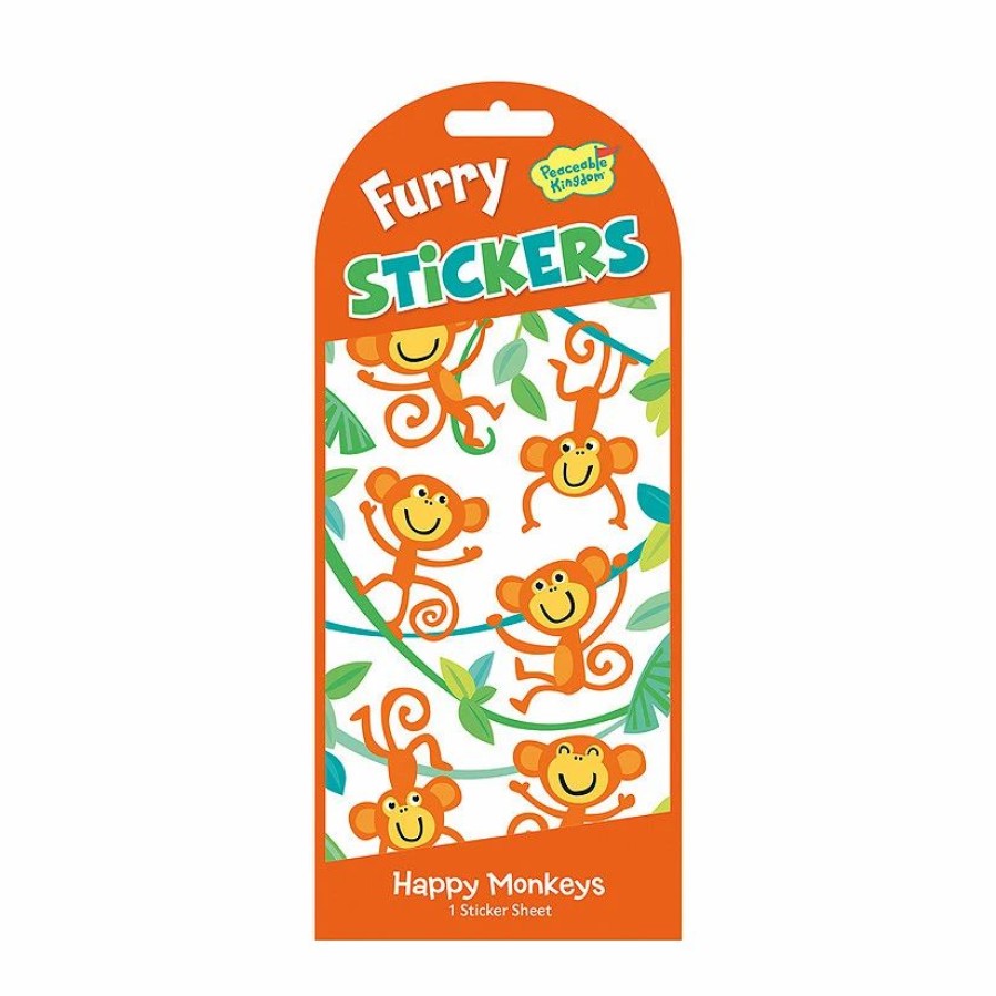 Creative Activities * | Mw Happy Monkeys Furry Stickers: Pack Of 12