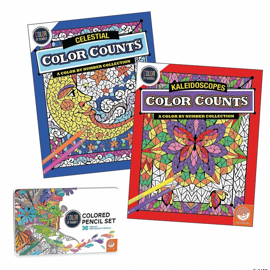 Creative Activities * | Mw Color By Number Color Counts: Set Of 2 With 36 Pencils