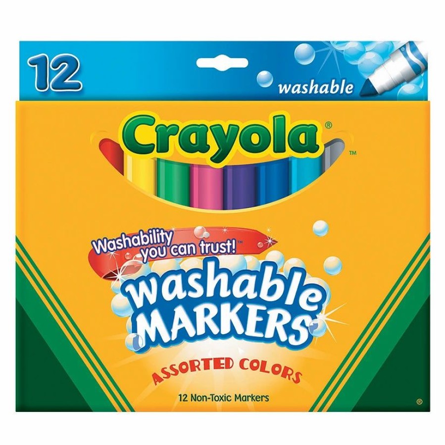 Creative Activities * | Mw 12-Color Bold Crayola Cone Tip Washable Markers