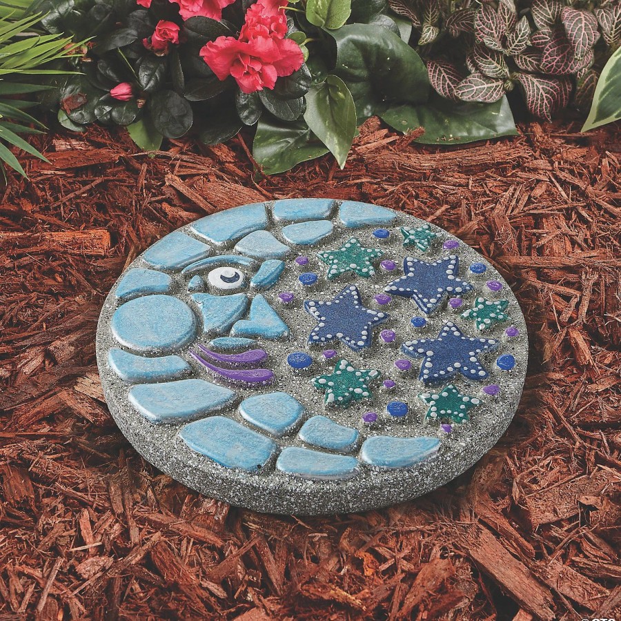 Creative Activities * | Mw Paint Your Own Stepping Stone: Moon And Stars